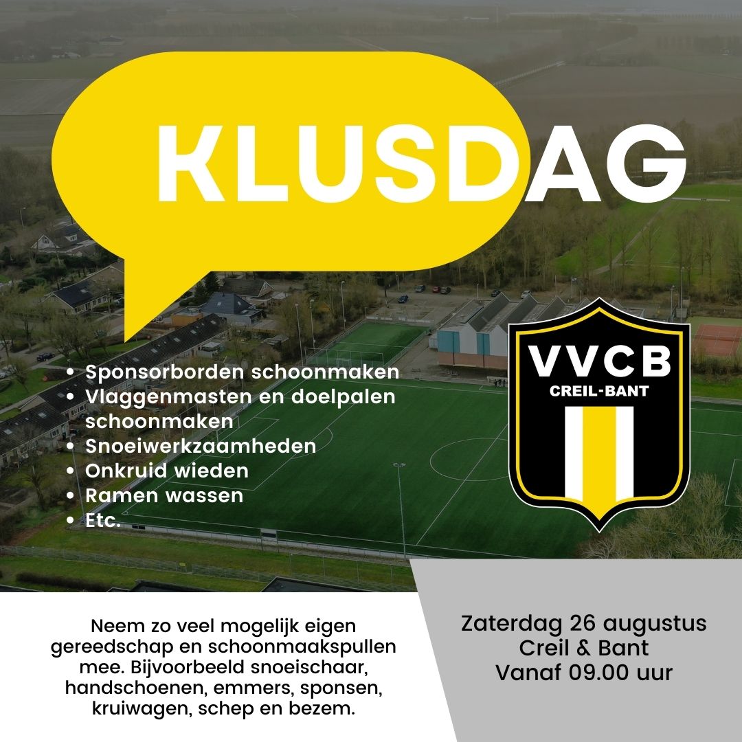 Klusdag - zaterdag 26 augustus